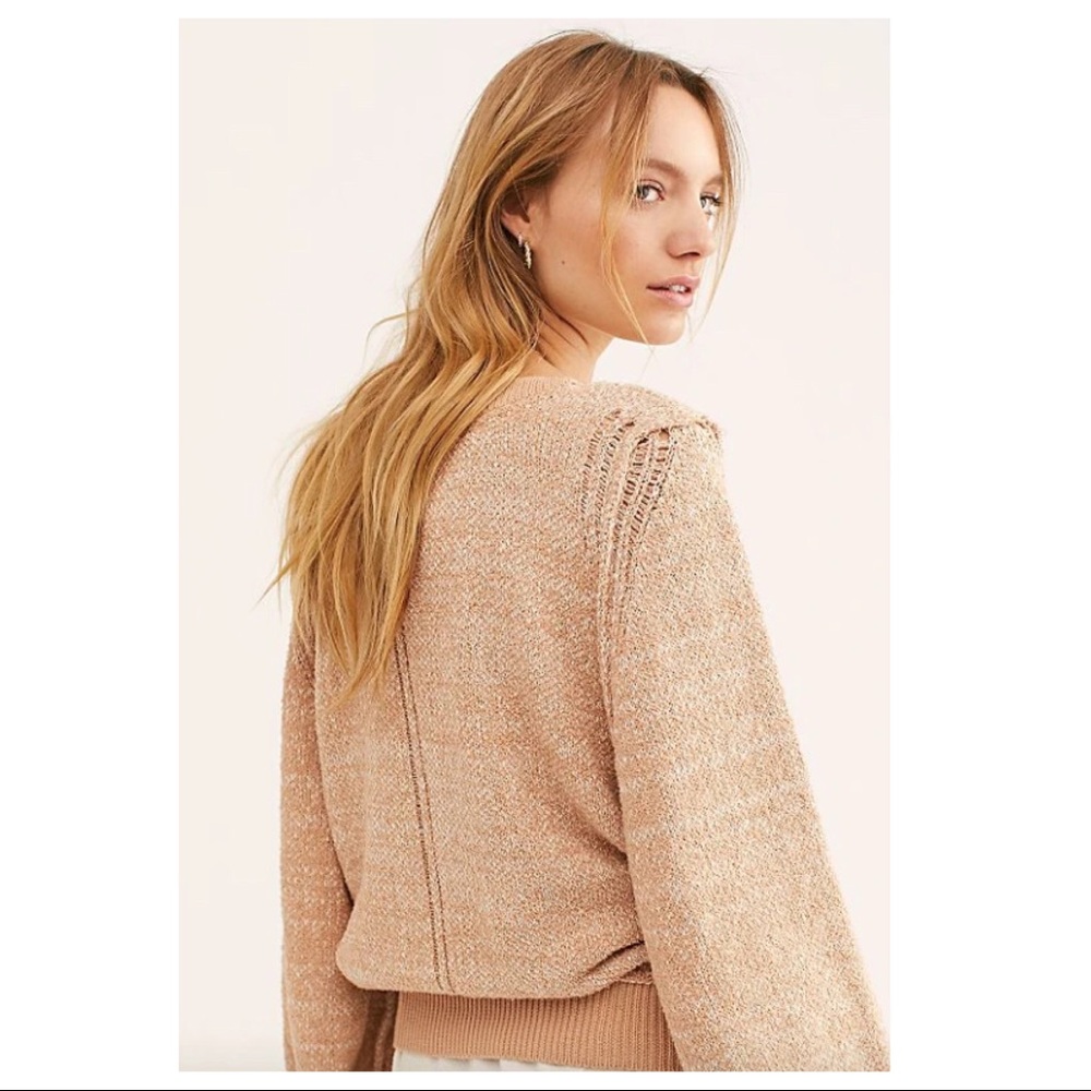FREE PEOPLE BOHO PULLOVER V-NECK LUXE KNIT TOP A2C - Picture 7 of 12